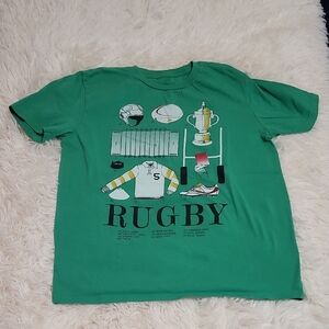 Gap, Boys, Large, Green Rugby Graphic Kids T-Shirt, Sports,